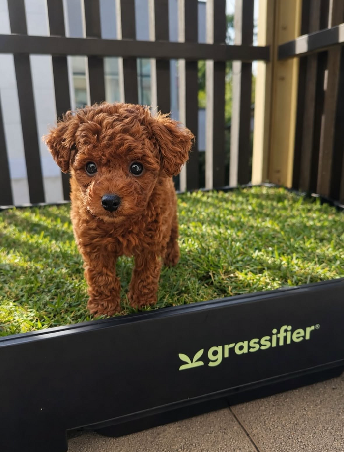 Toy Poodle · courtyard
